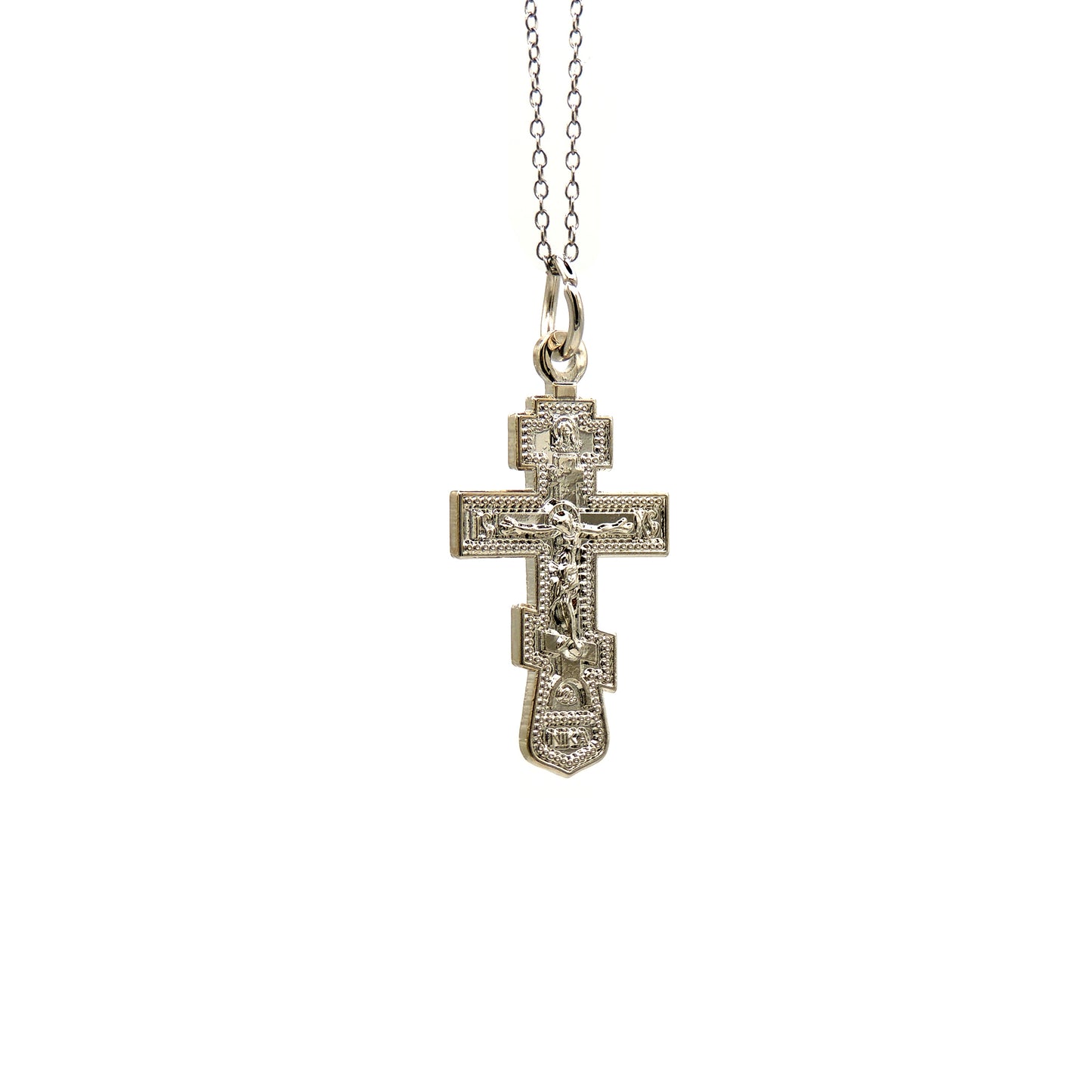 Orthodox Slavic-style 1" Cross - Silver-Tone
