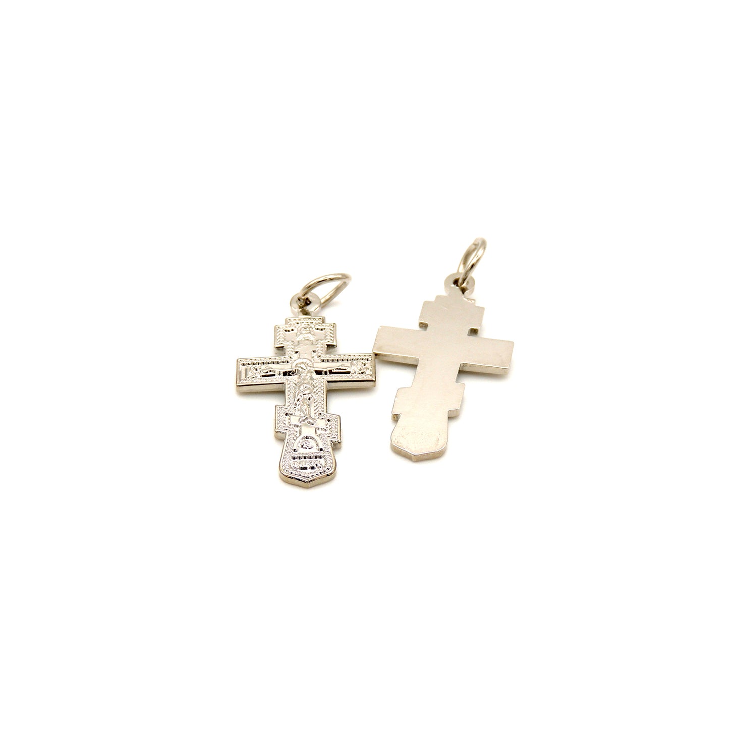 Orthodox Slavic-style 1" Cross - Silver-Tone