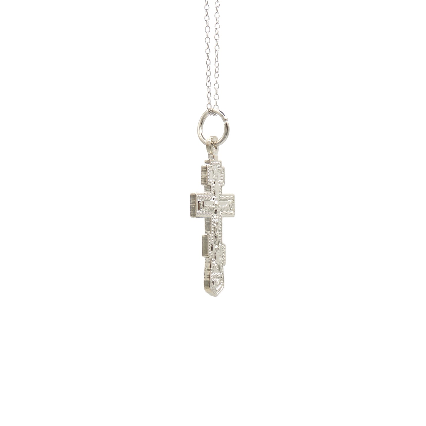 Orthodox Slavic-style 1" Cross - Silver-Tone