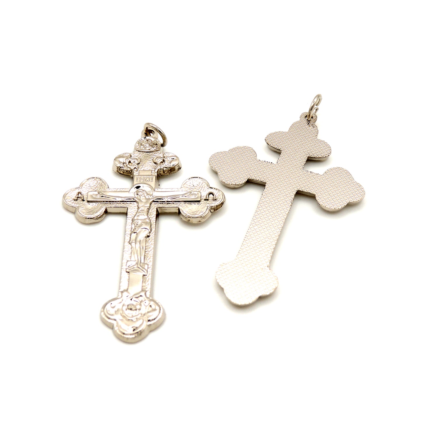 Large Byzantine-style Cross - Silver-Tone