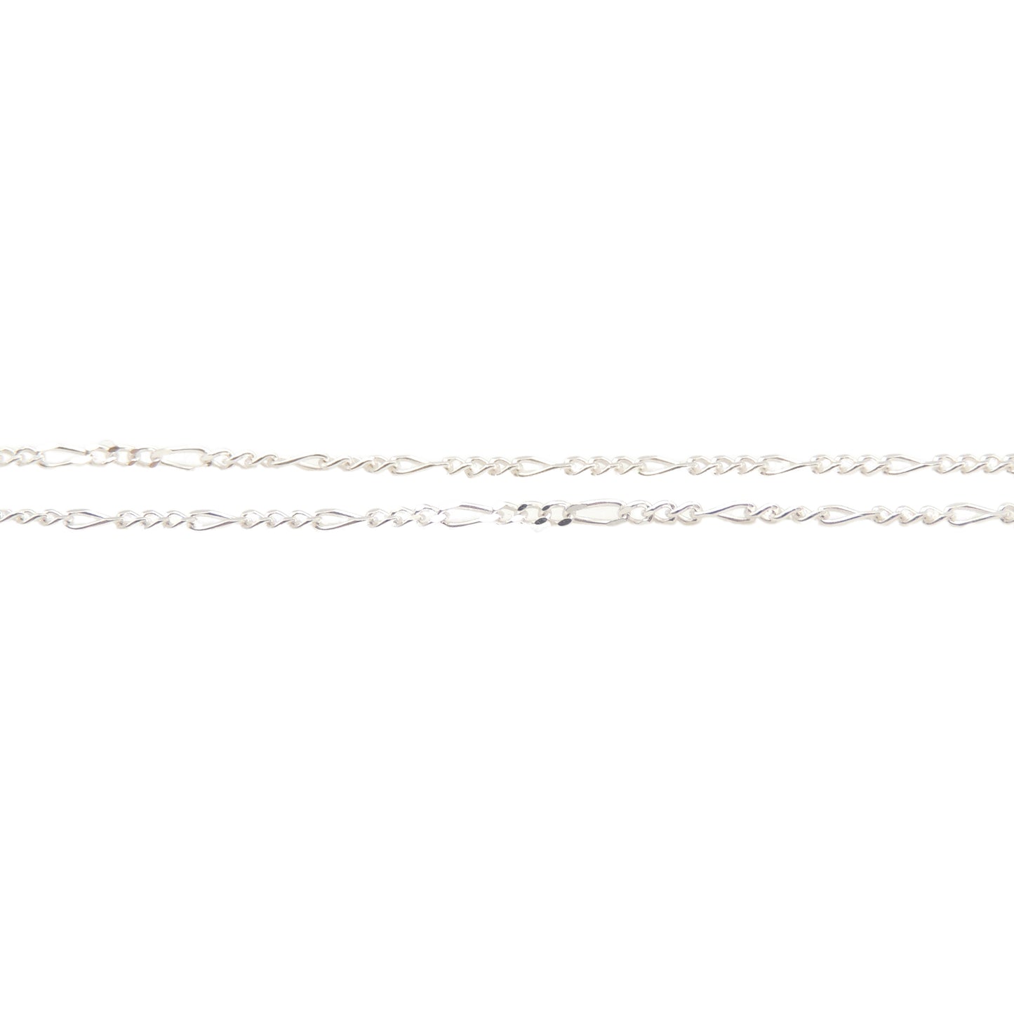 (.925 Sterling Silver) Thin Figaro 18" Chain