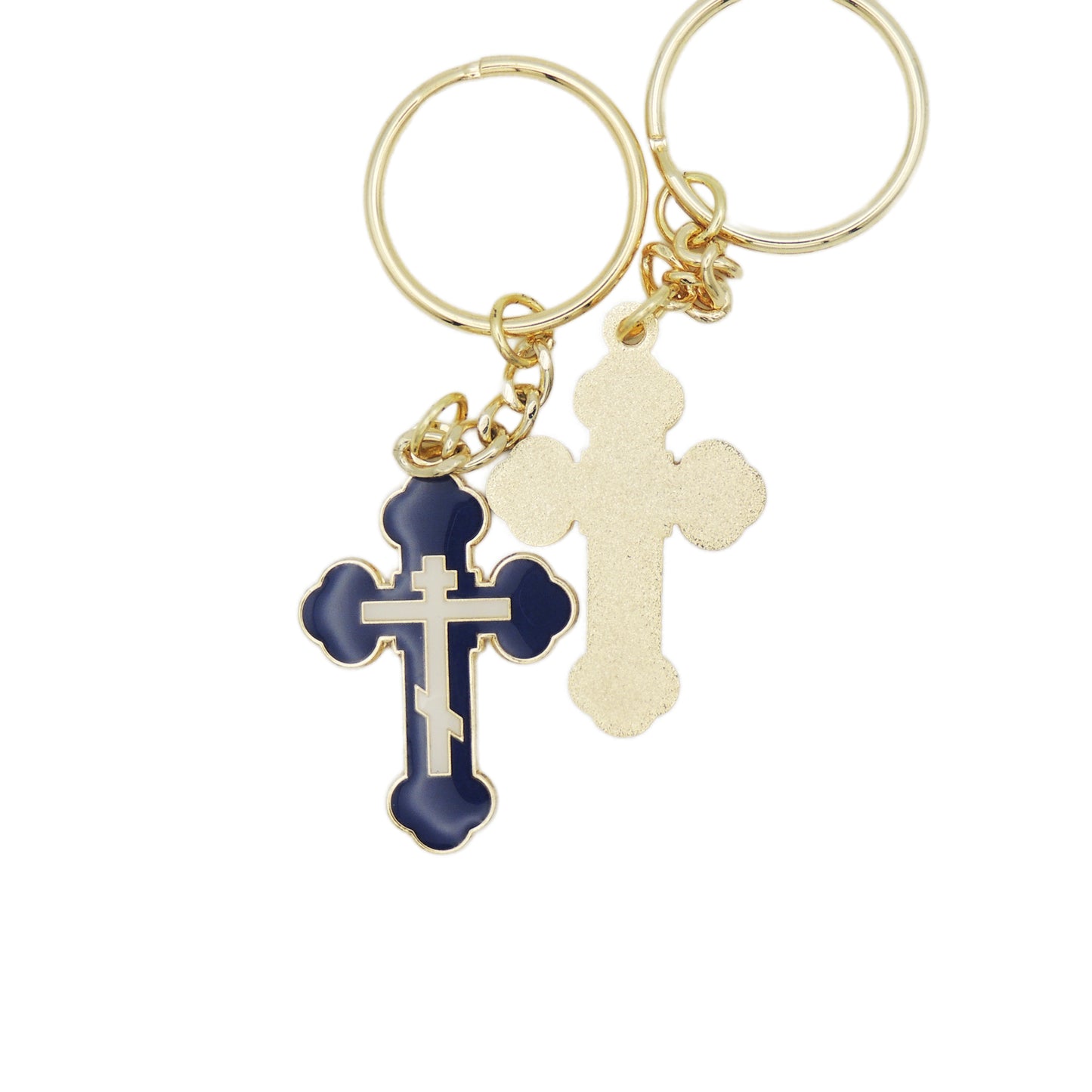 Budded Cross Keychain (Red or Blue)