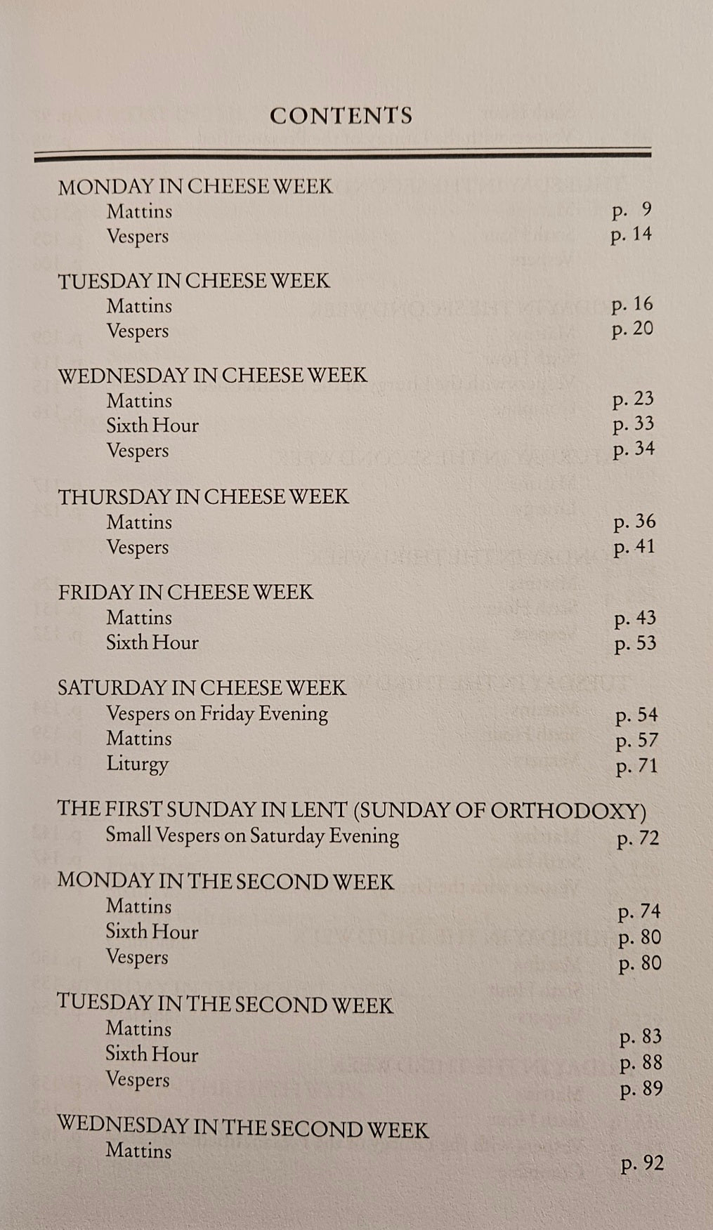 The Lenten Triodion Supplement