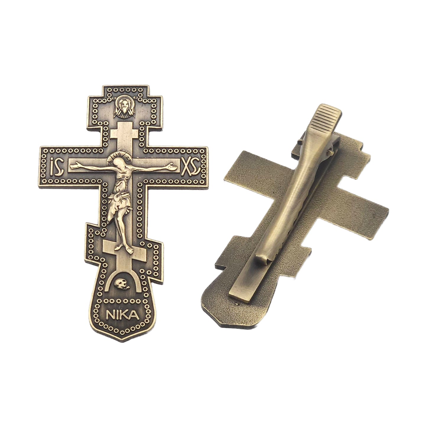 Orthodox Slavic Cross Visor Clip (Two colors)
