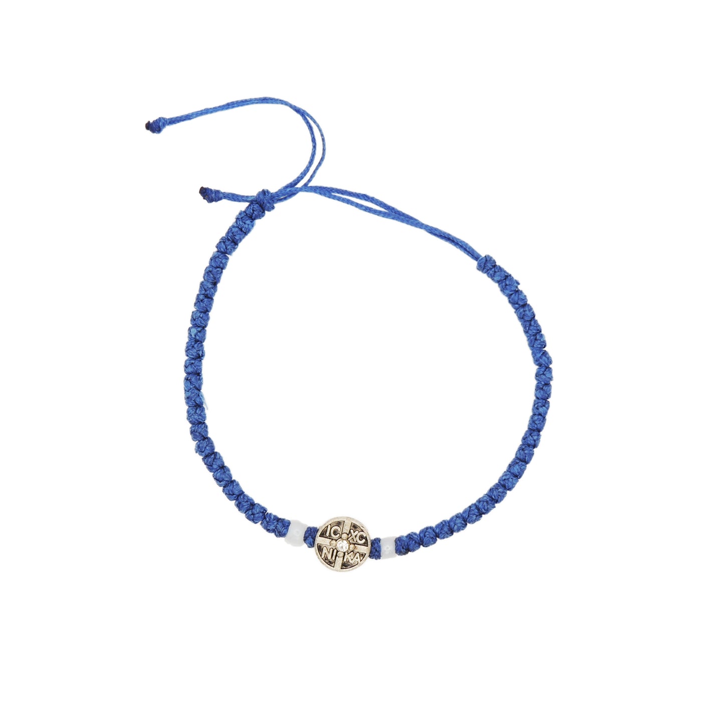 Adjustable Small-Knot Bracelet With Cross