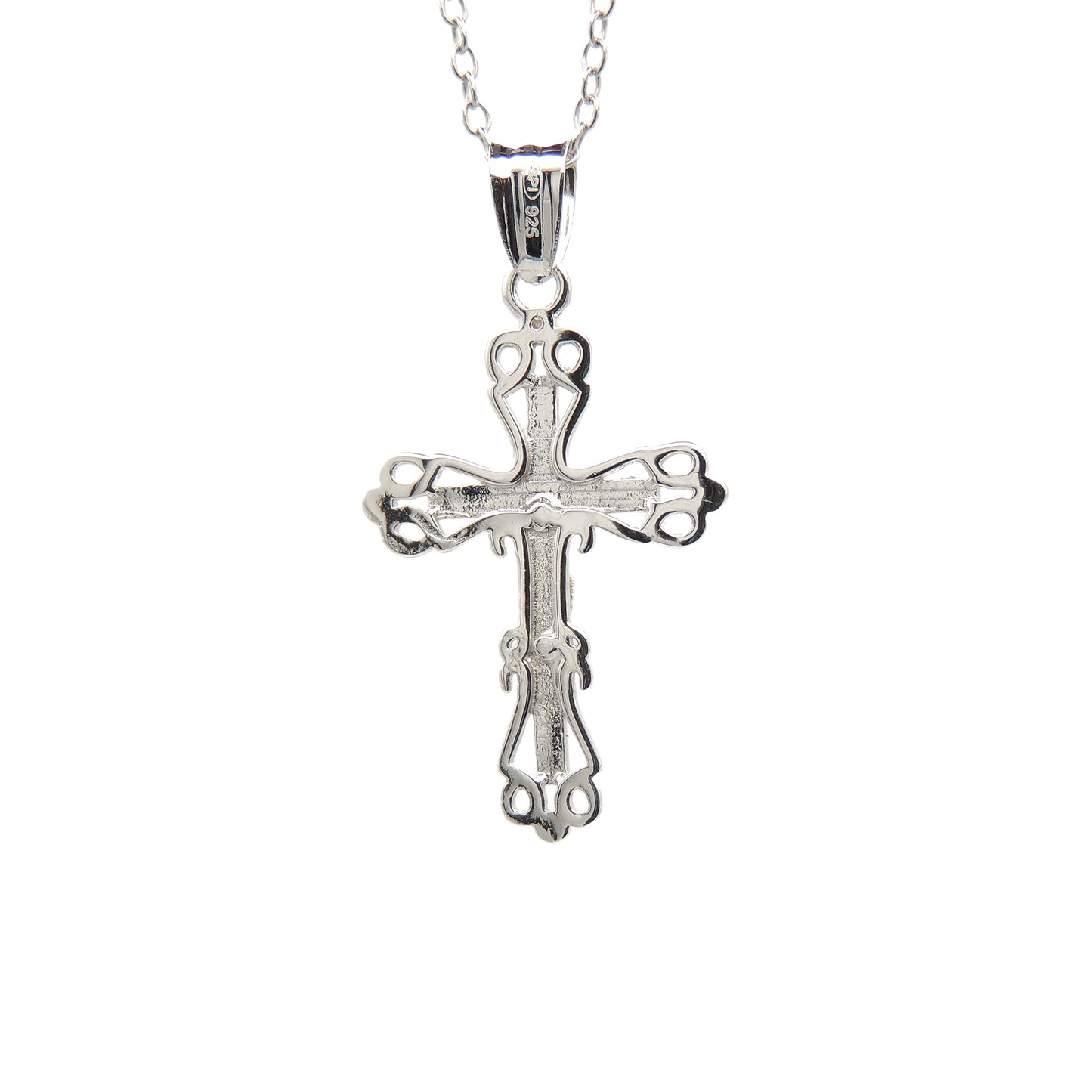 (.925 Sterling Silver) Crucifix w/ Gold-Plated Christ - Small