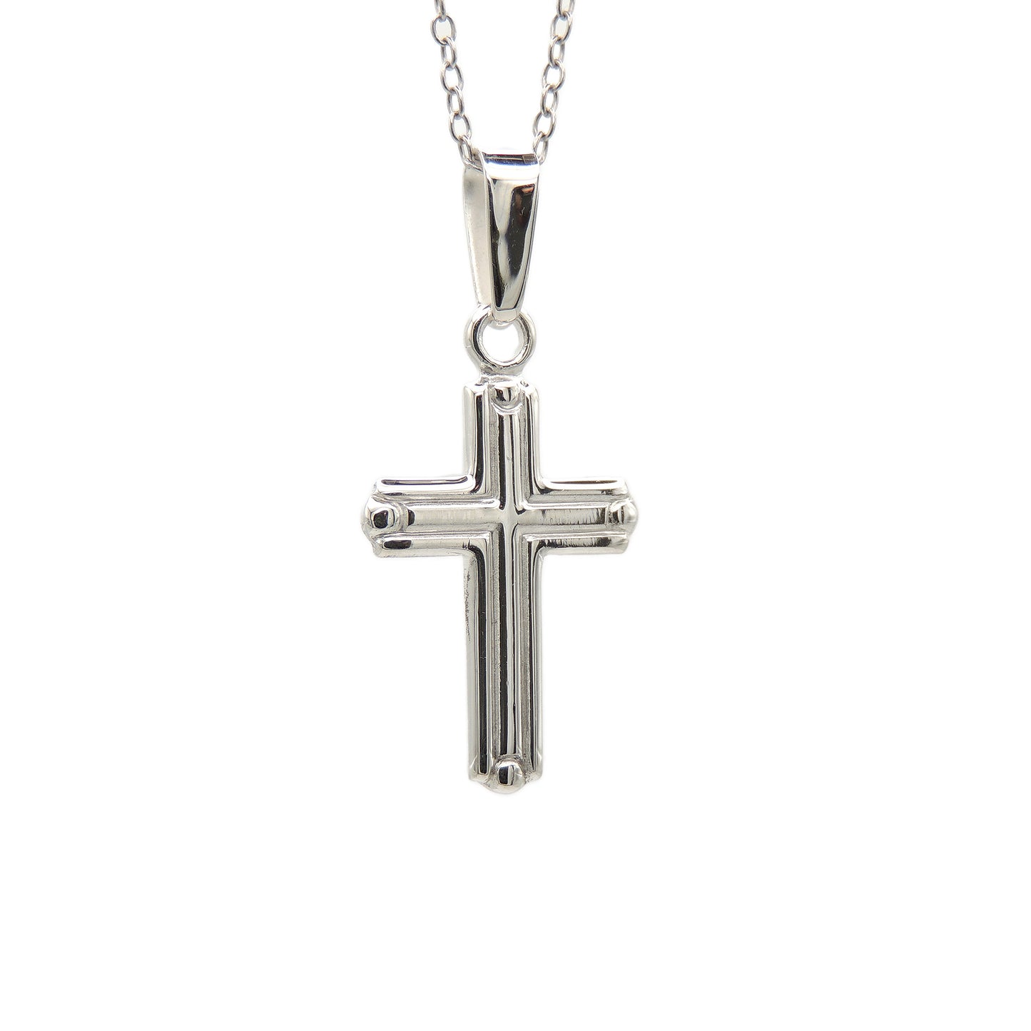 (.925 Sterling Silver) Thick Cross - Medium