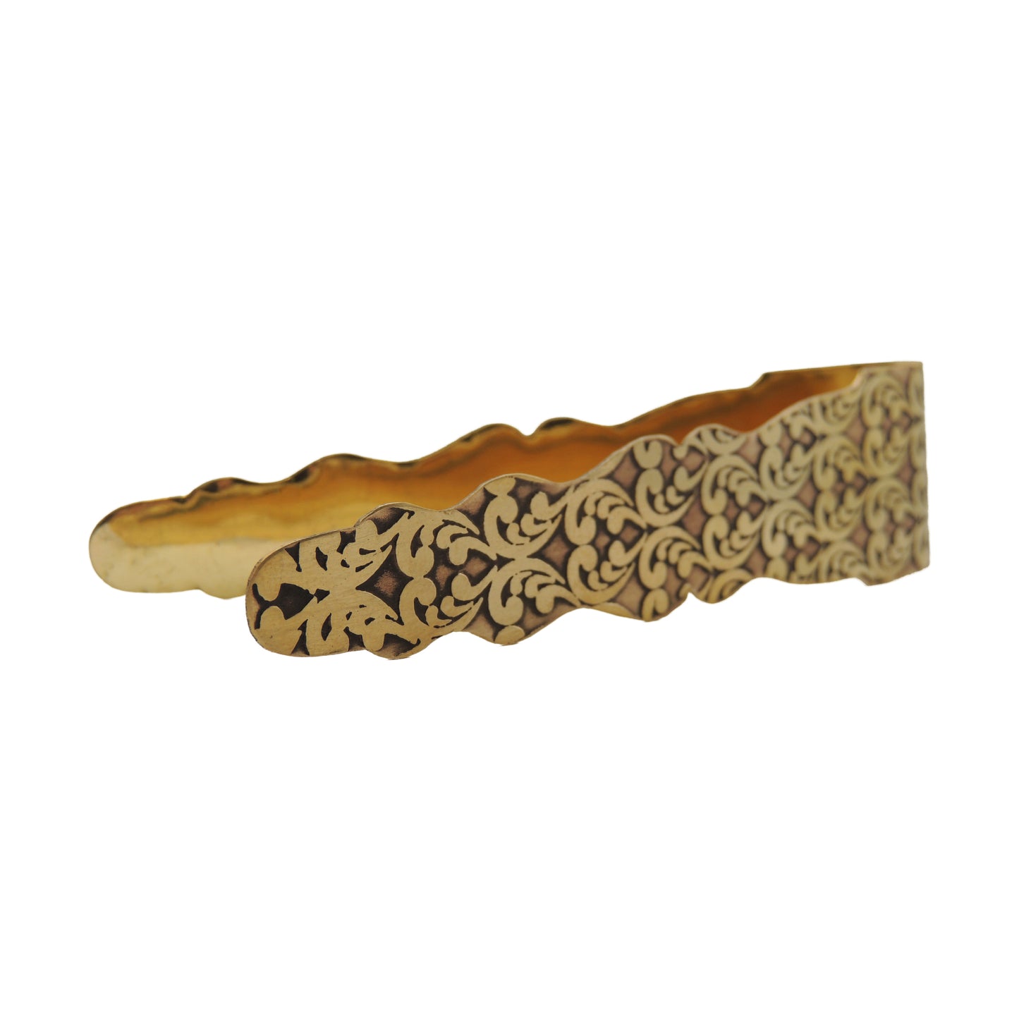 Charcoal Tongs, Engraved Gold-Tone