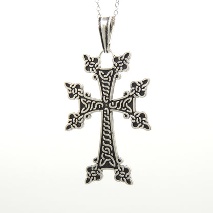 (.925 Sterling Silver) Large Ancient-Style Cross