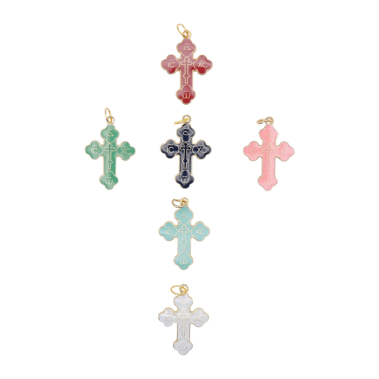 Budded Metal Cross (6 Colors)