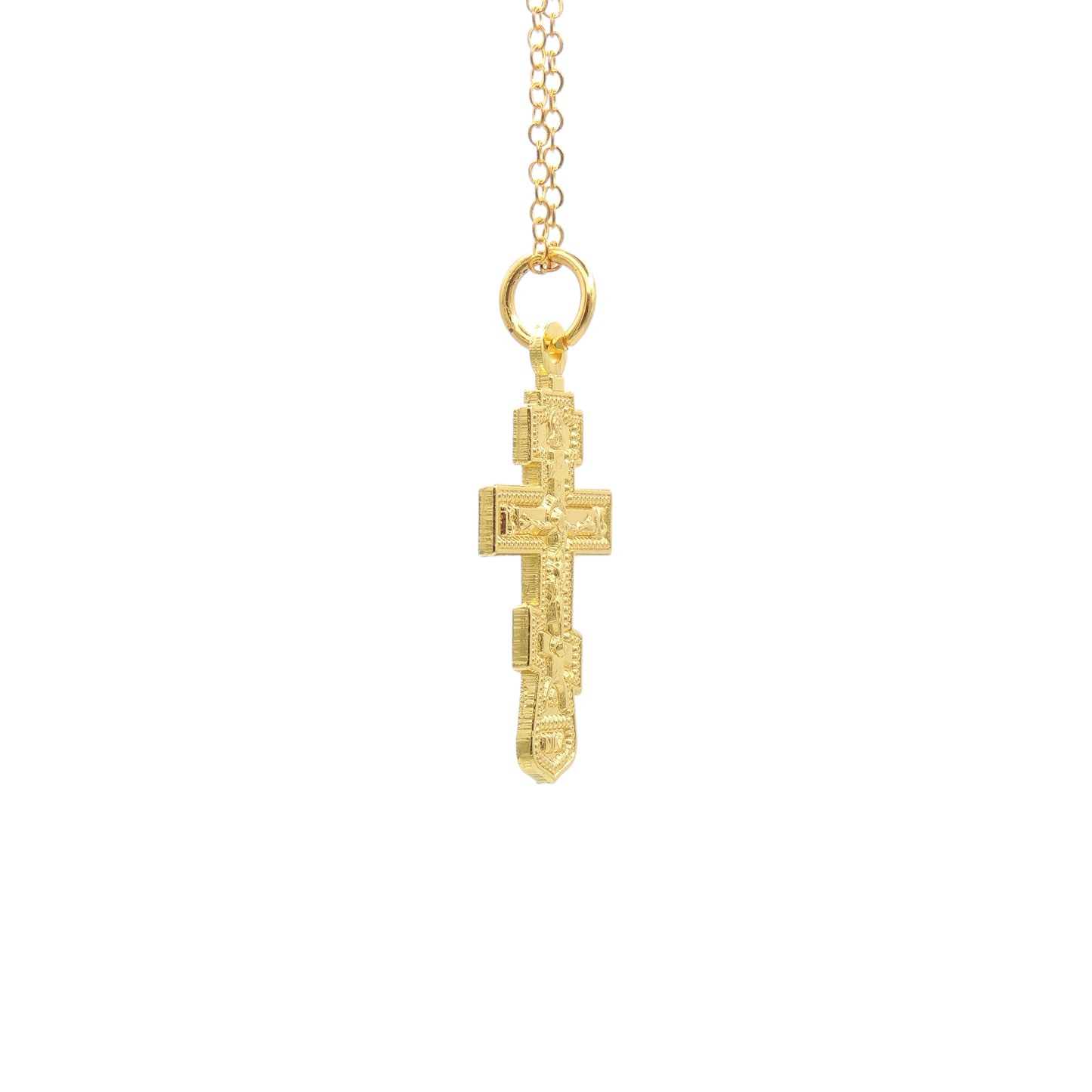 Orthodox Slavic-style 1" Cross - Gold-Tone