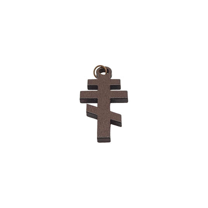 Wood 3-bar Slavic-style Orthodox Cross, 1.5"