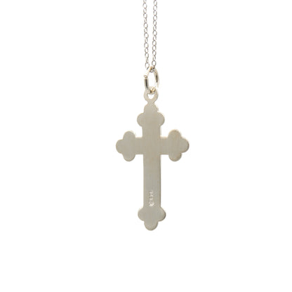 (.925 Sterling Silver) Budded Cross w/ IC-XC & Interior Cross