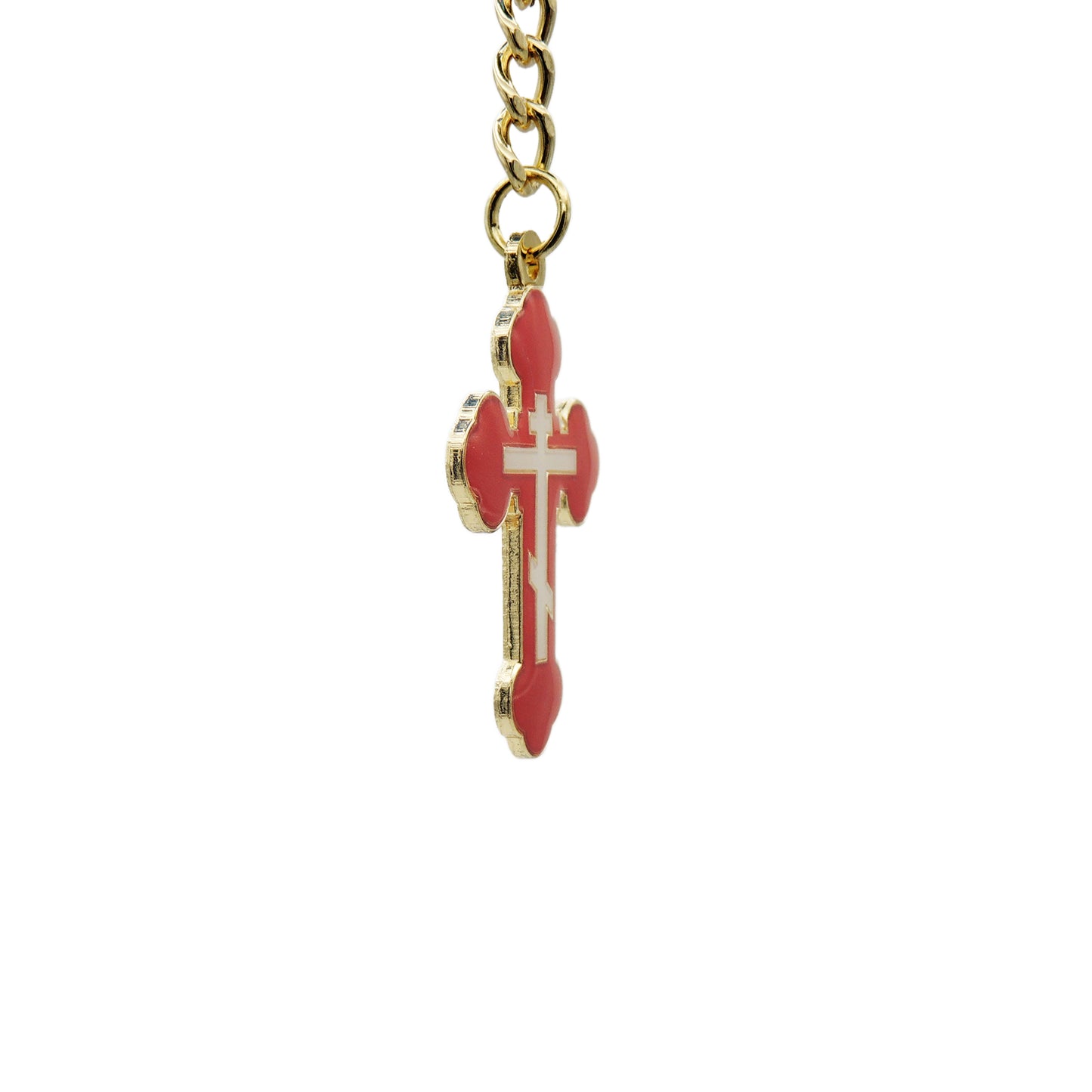 Budded Cross Keychain (Red or Blue)