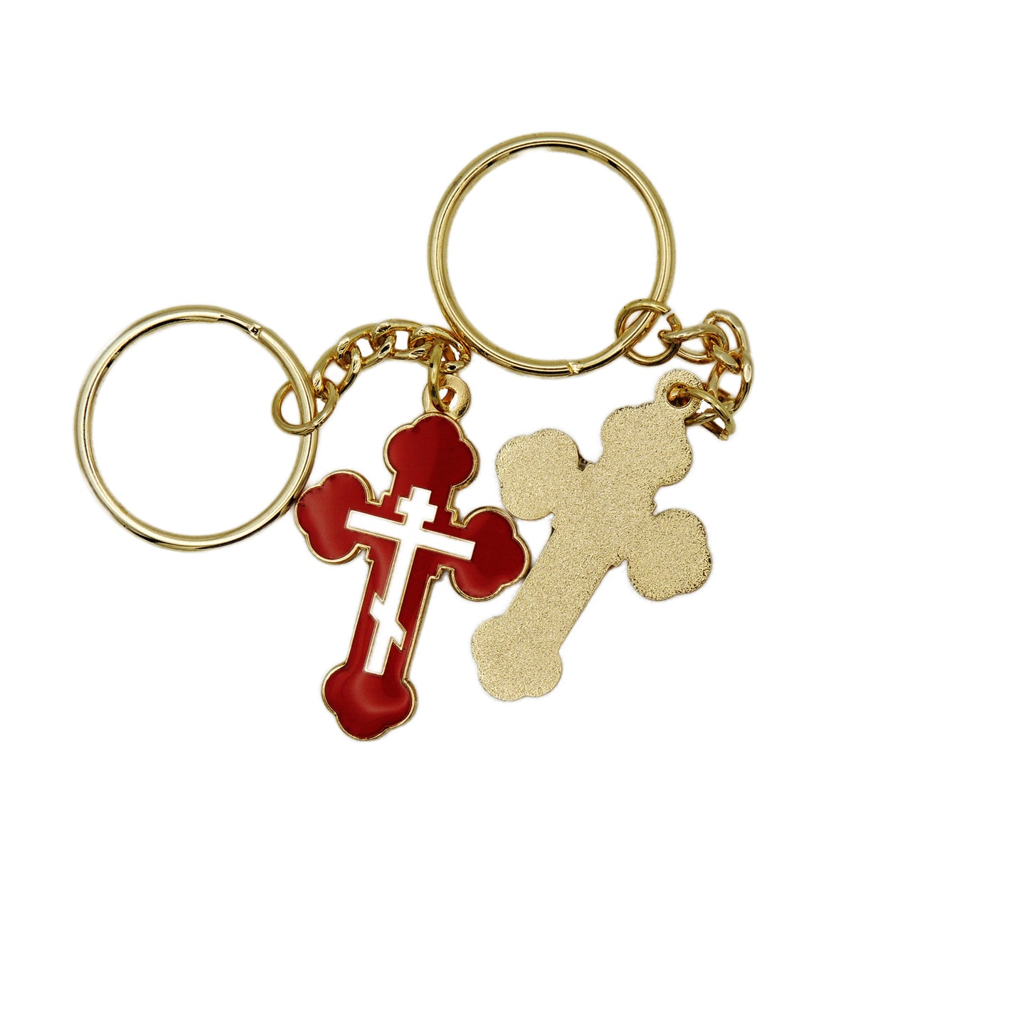 Budded Cross Keychain (Red or Blue)