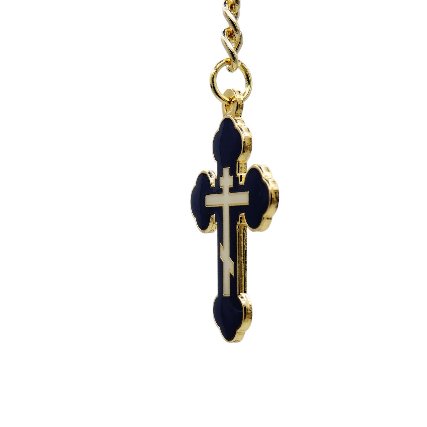 Budded Cross Keychain (Red or Blue)