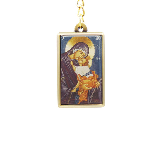 Theotokos w/ Blue Robe Keychain