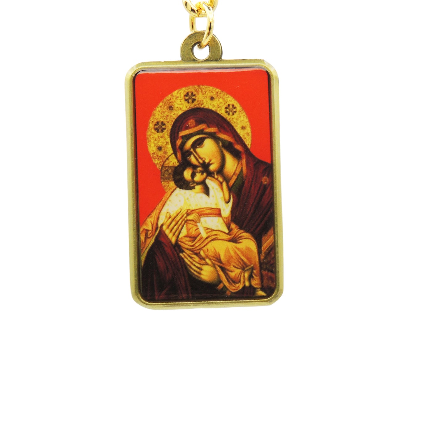 Theotokos w/ Red Robe Keychain