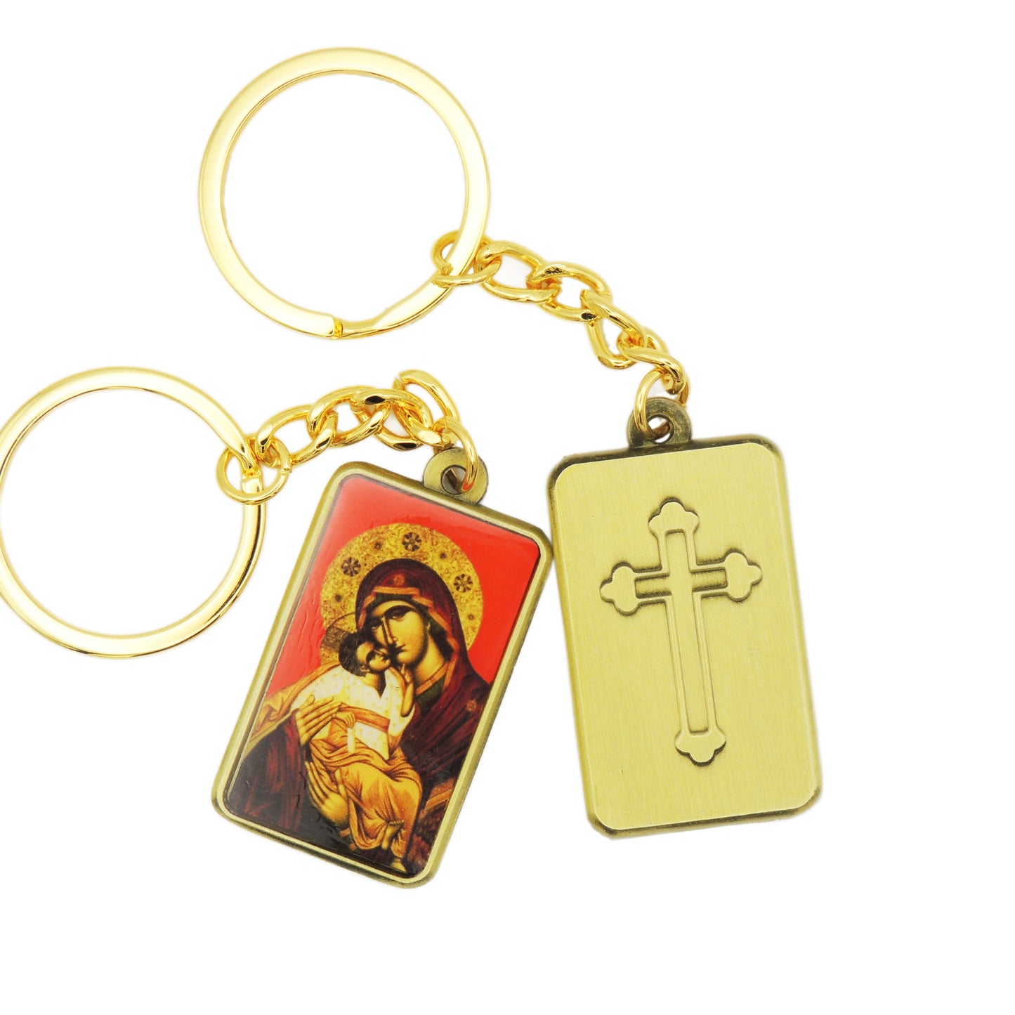 Theotokos w/ Red Robe Keychain