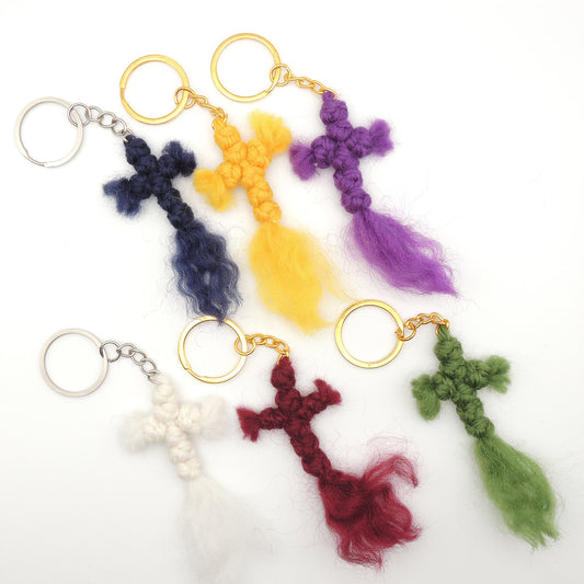 Greek Wool Knotted Prayer Keychain (6 colors)