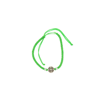 Adjustable Small-Knot Bracelet With Cross