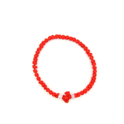 Small-Knot Prayer Bracelet With Cross, One Size