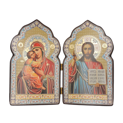 Icon Diptych Theotokos & Christ 4.75x4"