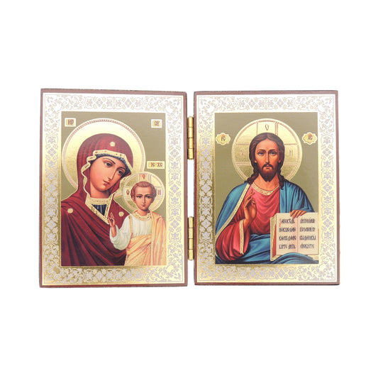 Icon Diptych Theotokos & Christ 4.75x3.25"