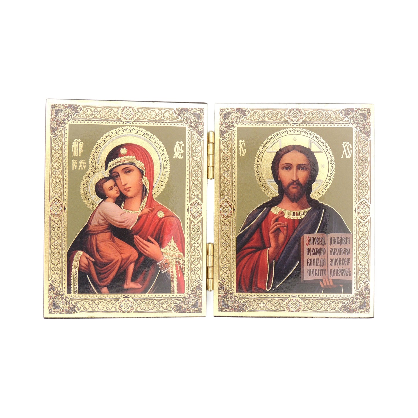 Icon Diptych Theotokos & Christ 4.75x3.25"