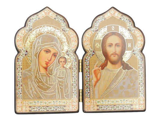 Icon Diptych Theotokos & Christ 4.75x4"